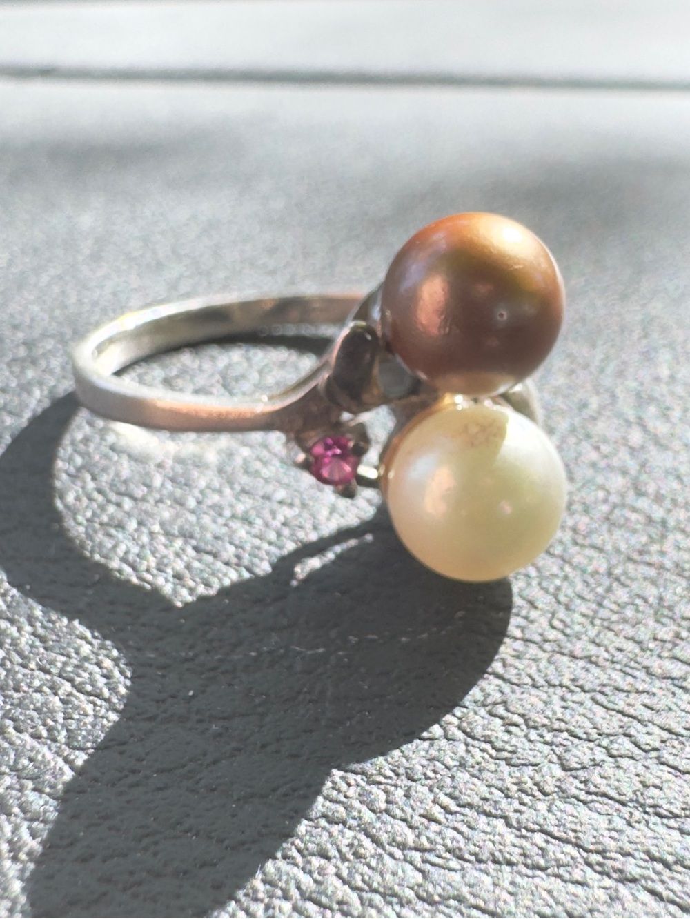 Natural Pearl & Ruby accent Ring